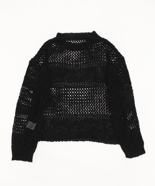 LE MORE（リモア）の「メッシュデザインニットプルオーバー（ニット/セーター・レディース・ブラック/ベージュ/アイボリー・FREE）」の4枚目の写真