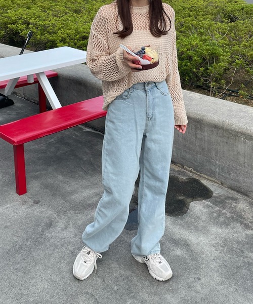 LE MORE（リモア）の「メッシュデザインニットプルオーバー（ニット/セーター・レディース・ブラック/ベージュ/アイボリー・FREE）」の22枚目の写真