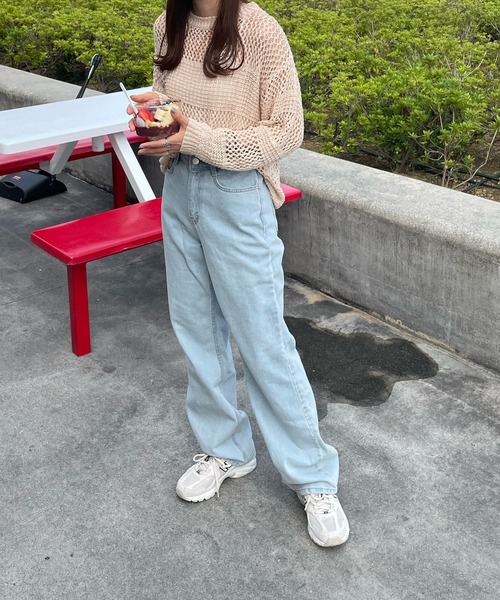 LE MORE（リモア）の「メッシュデザインニットプルオーバー（ニット/セーター・レディース・ブラック/ベージュ/アイボリー・FREE）」の21枚目の写真