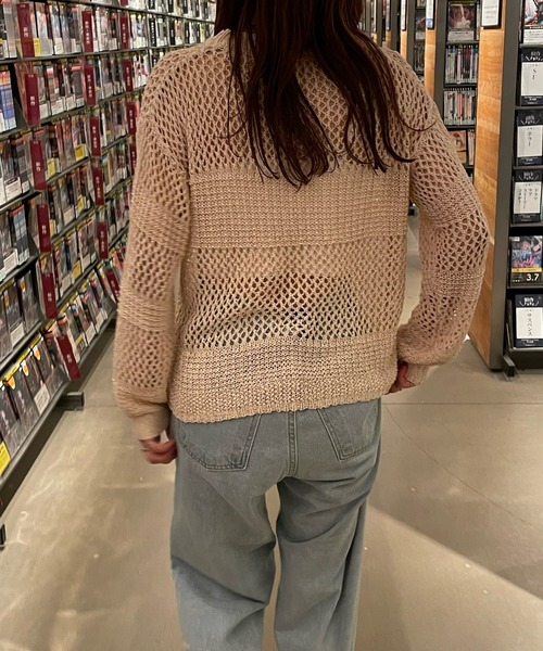 LE MORE（リモア）の「メッシュデザインニットプルオーバー（ニット/セーター・レディース・ブラック/ベージュ/アイボリー・FREE）」の18枚目の写真