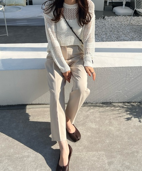 LE MORE（リモア）の「メッシュデザインニットプルオーバー（ニット/セーター・レディース・ブラック/ベージュ/アイボリー・FREE）」の10枚目の写真