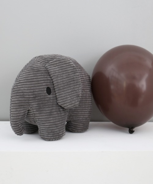 MARK'S(マークス)の「BON TON TOYS/エレファント ぬいぐるみ コーデュロイ 27cm(おもちゃ・レディース・グレー・FREE)」の2枚目の写真