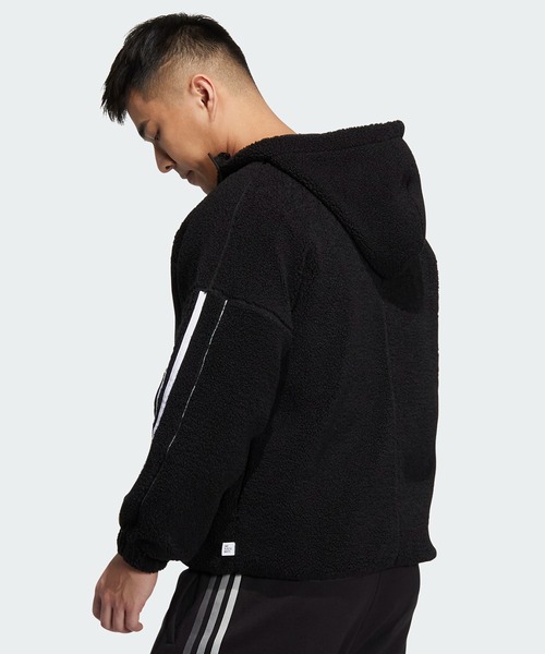 186000 現状品 adidas アディダス adidas ノーカラージャケット シティ 3ストライプス バッジ オブ スポーツ シェルパジャケット スウェット パーカー [A1000025369235A] adidas（アディダス）の「シティ スリーストライプス バッジ オブ