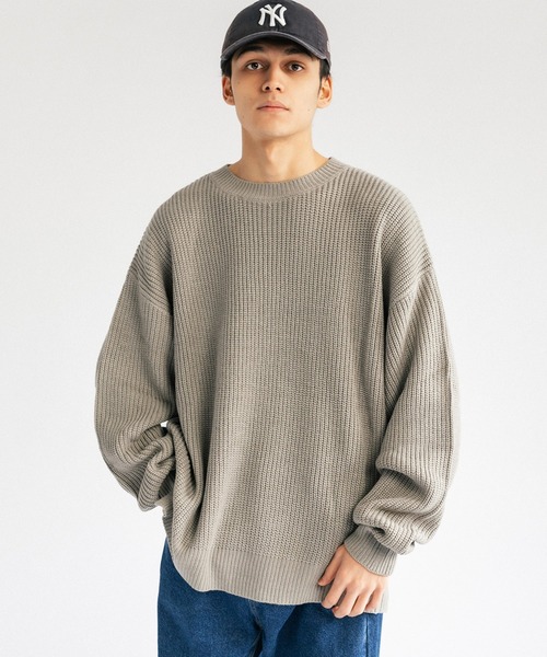 Ressaca（レサーカ）の「プルオーバーバルキーニット クルーネックセーター オーバーサイズ（ニット/セーター・メンズ・ブラウン/チャコールグレー/グリーン/オフホワイト/グレー/ブラック・L/M/XL）」の4枚目の写真