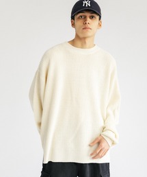 プルオーバーバルキーニット クルーネックセーター オーバーサイズ