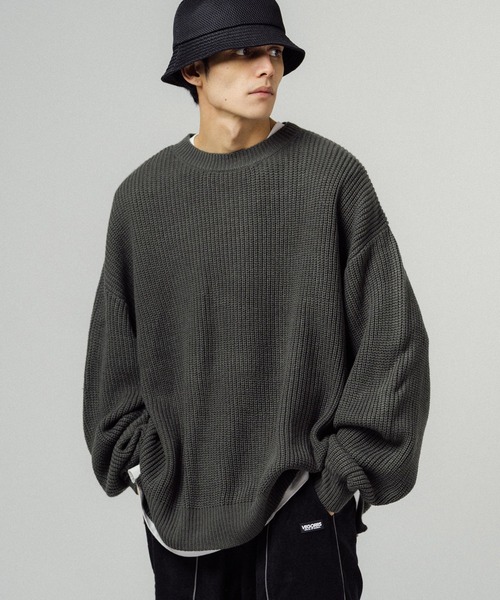 Ressaca（レサーカ）の「プルオーバーバルキーニット クルーネックセーター オーバーサイズ（ニット/セーター・メンズ・ブラウン/チャコールグレー/グリーン/オフホワイト/グレー/ブラック・L/M/XL）」の3枚目の写真