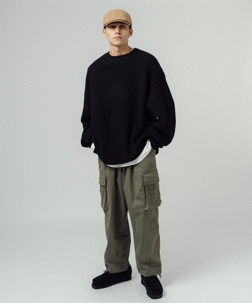 Ressaca（レサーカ）の「プルオーバーバルキーニット クルーネックセーター オーバーサイズ（ニット/セーター・メンズ・ブラウン/チャコールグレー/グリーン/オフホワイト/グレー/ブラック・L/M/XL）」の7枚目の写真