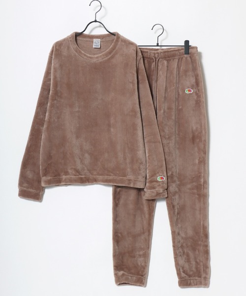 FRUIT OF THE LOOM（フルーツオブザルーム）の「FRUIT OF THE LOOM/フルーツオブザルーム セットアップ ボアフリース スウェットトレーナー＆ロングパンツ＆収納袋 3点セット/ルームウェア/ワンマイルウェア/パジャマ/レディース メンズ（ルームウェア/パジャマ・メンズ・ブラック/グレー/ベージュ/ブラウン/ピンク/モスグリーン・S/M/L/LL）」の22枚目の写真