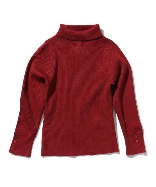 SHOO・LA・RUE（シューラルー）の「【リンク/110-140cm】リブタートルニット（ニット/セーター・キッズ・ホワイト系5/ブラック/レッド系1・11/12/13/14）」の3枚目の写真