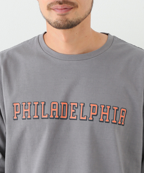 CAL O LINE(キャルオーライン)の「【CAL O LINE/キャルオーライン】PENN MAP ロングスリーブTシャツ(Tシャツ/カットソー・メンズ・チャコールグレー/ホワイト・LARGE/MEDIUM/X-LARGE)」の4枚目の写真