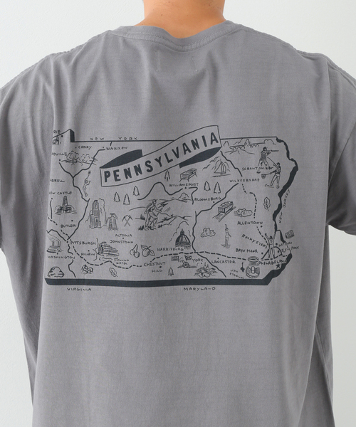 CAL O LINE(キャルオーライン)の「【CAL O LINE/キャルオーライン】PENN MAP ロングスリーブTシャツ(Tシャツ/カットソー・メンズ・チャコールグレー/ホワイト・LARGE/MEDIUM/X-LARGE)」の12枚目の写真