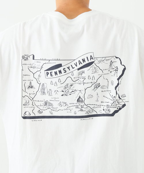 CAL O LINE(キャルオーライン)の「【CAL O LINE/キャルオーライン】PENN MAP ロングスリーブTシャツ(Tシャツ/カットソー・メンズ・チャコールグレー/ホワイト・LARGE/MEDIUM/X-LARGE)」の13枚目の写真