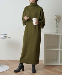WEGO/【WEB限定】バックスリットタートルニットワンピース