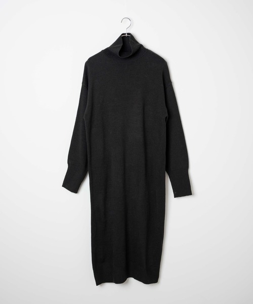 WEGO（ウィゴー）の「WEGO/【WEB限定】バックスリットタートルニットワンピース（ワンピース・レディース・ブラック/ダークグリーン/アイボリー・FREE）」の13枚目の写真