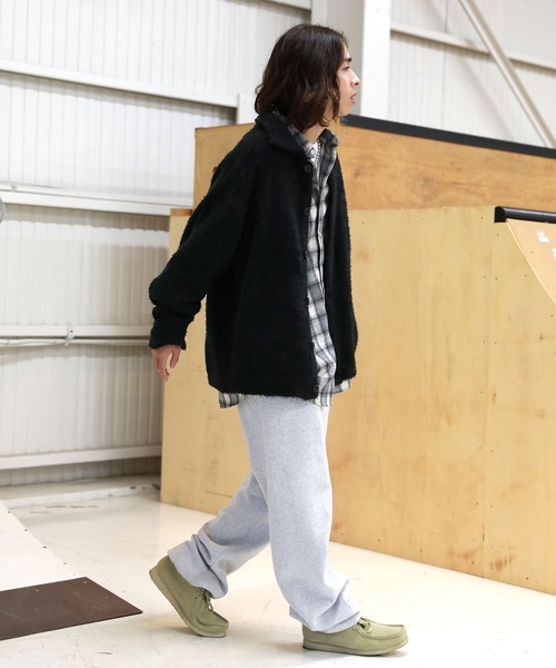 MSG（エムエスジー）の「モヘアライクフェザーヤーンポロニットカーディガン（カーディガン/ボレロ・メンズ・ダークグリーン/ブラック/パープル/チャコール/モカ・L/S/M）」の14枚目の写真