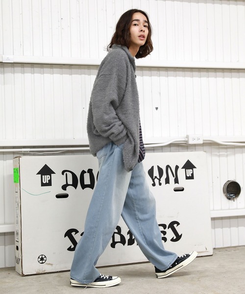 MSG（エムエスジー）の「モヘアライクフェザーヤーンポロニットカーディガン（カーディガン/ボレロ・メンズ・ダークグリーン/ブラック/パープル/チャコール/モカ・L/S/M）」の21枚目の写真