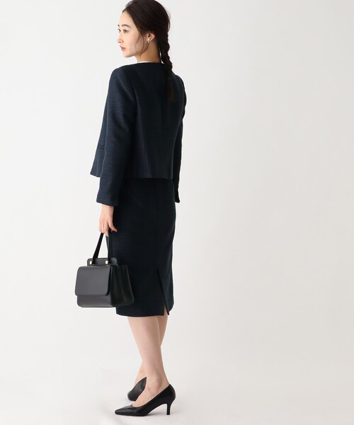 OPAQUE.CLIP(オペークドットクリップ)の「◆DELEGANT ツイードタイトスカート【OPAQUE.CLIP NAVY】(スカート・レディース・ブラック系3/ネイビー系3・38/40)」の3枚目の写真