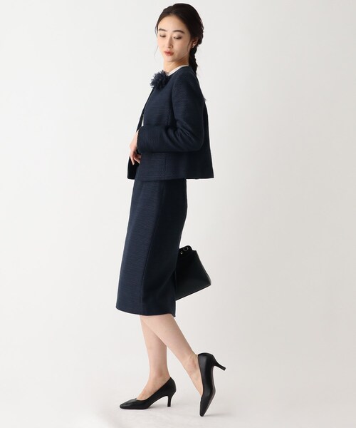 OPAQUE.CLIP(オペークドットクリップ)の「◆DELEGANT ツイードタイトスカート【OPAQUE.CLIP NAVY】(スカート・レディース・ブラック系3/ネイビー系3・38/40)」の5枚目の写真