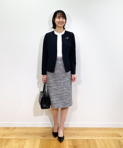 OPAQUE.CLIP(オペークドットクリップ)の「◆DELEGANT ツイードタイトスカート【OPAQUE.CLIP NAVY】(スカート・レディース・ブラック系3/ネイビー系3・38/40)」の12枚目の写真
