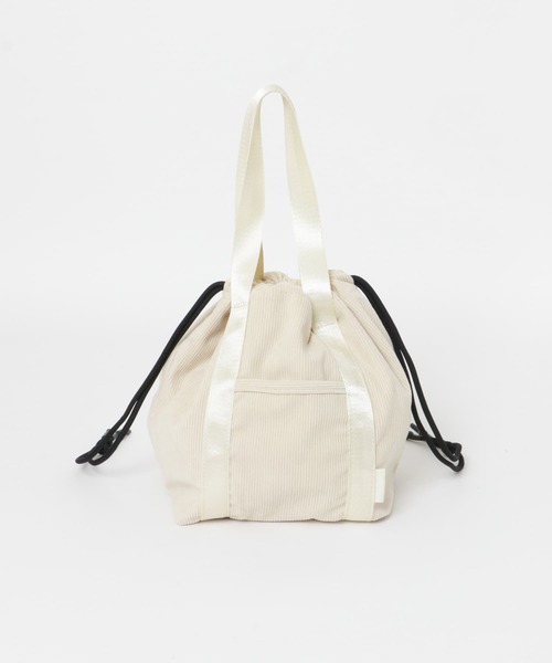 URBAN RESEARCH Sonny Label（アーバンリサーチサニーレーベル）の「コーデュロイ巾着バッグ（ショルダーバッグ・レディース・オフホワイト/ブラック・ONE）」の6枚目の写真