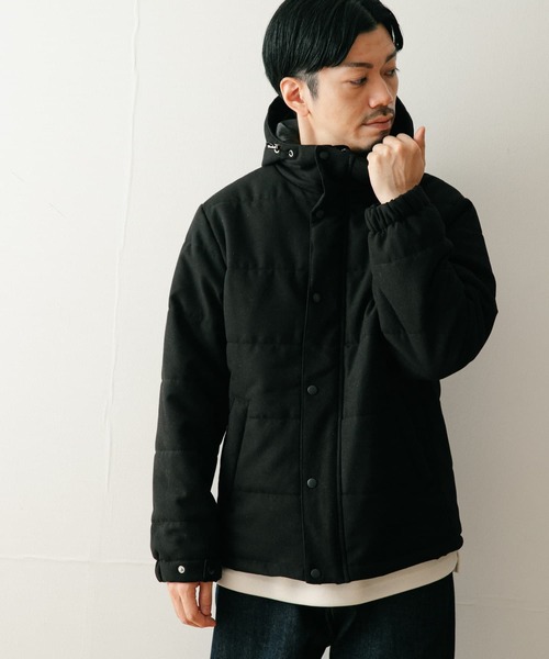 ITEMS URBANRESEARCH（アイテムズ アーバンリサーチ）の「中綿キルティング フーディージャケット（ダウンジャケット/コート・メンズ・ブラック/チャコールグレー/ブラウン/ネイビー・MEDIUM/LARGE）」の14枚目の写真