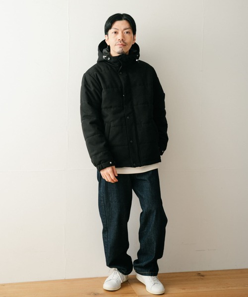 ITEMS URBANRESEARCH（アイテムズ アーバンリサーチ）の「中綿キルティング フーディージャケット（ダウンジャケット/コート・メンズ・ブラック/チャコールグレー/ブラウン/ネイビー・MEDIUM/LARGE）」の15枚目の写真