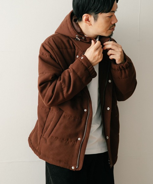 ITEMS URBANRESEARCH（アイテムズ アーバンリサーチ）の「中綿キルティング フーディージャケット（ダウンジャケット/コート・メンズ・ブラック/チャコールグレー/ブラウン/ネイビー・MEDIUM/LARGE）」の18枚目の写真