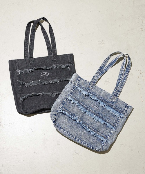 X-girl（エックスガール）の「DENIM TOTE BAG（トートバッグ