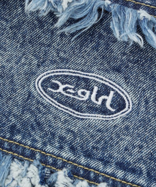 X-girl（エックスガール）の「DENIM TOTE BAG（トートバッグ・レディース・ブラック/インディゴブルー・ONE SIZE）」の12枚目の写真