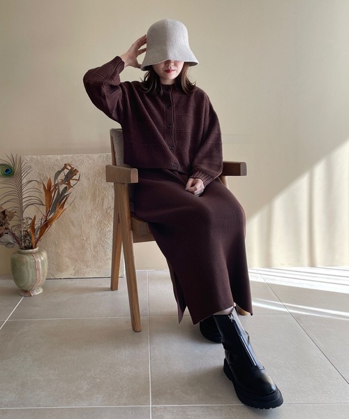 LOWRYS FARM（ローリーズファーム）の「ツイードフウＣＤ＊キャミ２Ｐワンピース　177254（ワンピース・レディース・ブラック/ブラウン/アイボリー・FREE）」の5枚目の写真