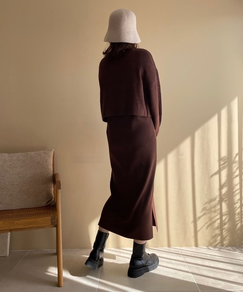 LOWRYS FARM（ローリーズファーム）の「ツイードフウＣＤ＊キャミ２Ｐワンピース　177254（ワンピース・レディース・ブラック/ブラウン/アイボリー・FREE）」の11枚目の写真