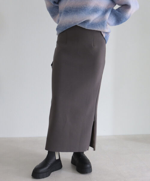 fredy emue（フレディエミュ）の「ウエストラメポンチタイトスカート（スカート・レディース・ブラック/モカ・38/36）」の2枚目の写真