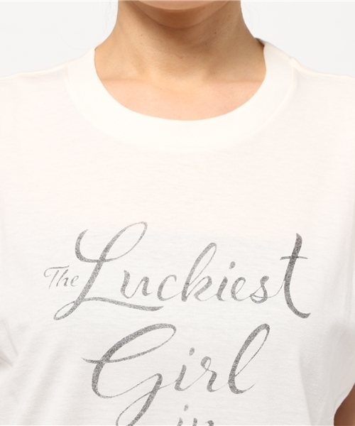 Sheta（シータ）の「プリントTeeLuckiestgirl（Tシャツ/カットソー・レディース・オフホワイト/グレー・FREE）」の6枚目の写真
