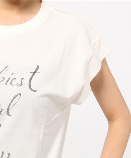 Sheta（シータ）の「プリントTeeLuckiestgirl（Tシャツ/カットソー・レディース・オフホワイト/グレー・FREE）」の7枚目の写真