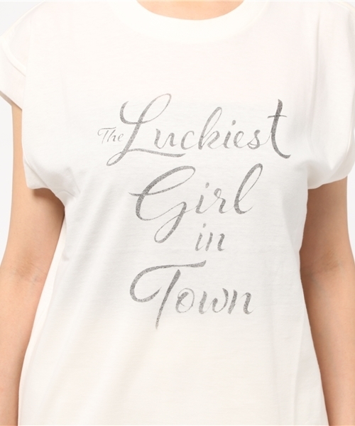 Sheta（シータ）の「プリントTeeLuckiestgirl（Tシャツ/カットソー・レディース・オフホワイト/グレー・FREE）」の9枚目の写真
