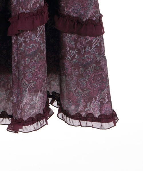axes femme ゴブラン風花柄ワンピース　新品未使用　ワイン　お値下げ可◎ axes femme ゴブラン風花柄ワンピース 新品未使用 ワイン お