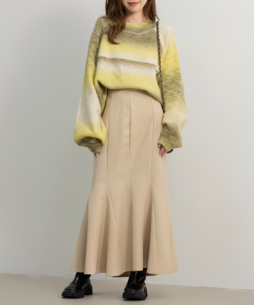 DAY CLOSET（デイ クローゼット）の「レディース バルーンスリーブグラデーションニットセーター（ニット/セーター・レディース・ブルー系その他/パープル系その他/ブラウン×イエロー・ONE SIZE）」の16枚目の写真