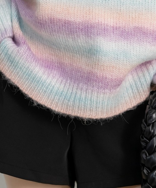 DAY CLOSET（デイ クローゼット）の「レディース バルーンスリーブグラデーションニットセーター（ニット/セーター・レディース・ブルー系その他/パープル系その他/ブラウン×イエロー・ONE SIZE）」の18枚目の写真