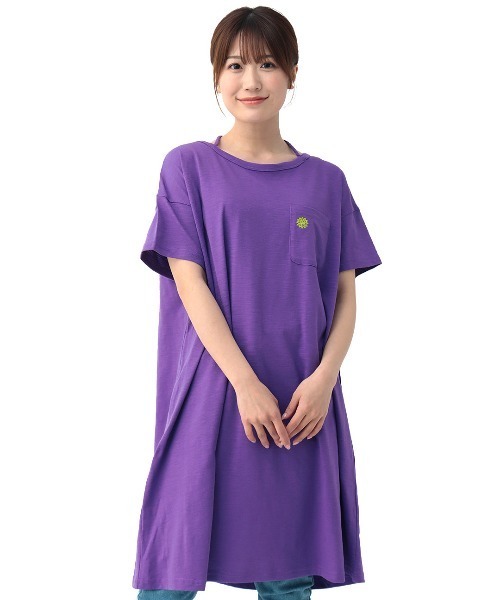 チチカカ（チチカカ）の「スラブ天竺ホルターワンピース（ワンピース・レディース・ブラック/パープル/オレンジ・FREE）」の9枚目の写真