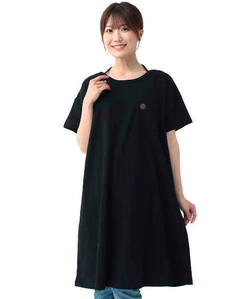 チチカカ（チチカカ）の「スラブ天竺ホルターワンピース（ワンピース・レディース・ブラック/パープル/オレンジ・FREE）」の8枚目の写真