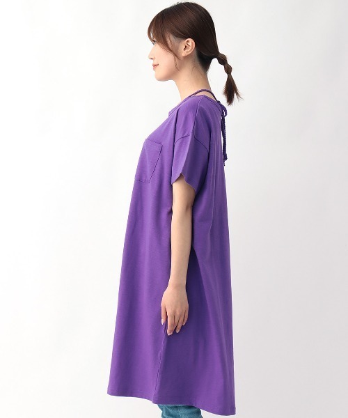 チチカカ（チチカカ）の「スラブ天竺ホルターワンピース（ワンピース・レディース・ブラック/パープル/オレンジ・FREE）」の11枚目の写真