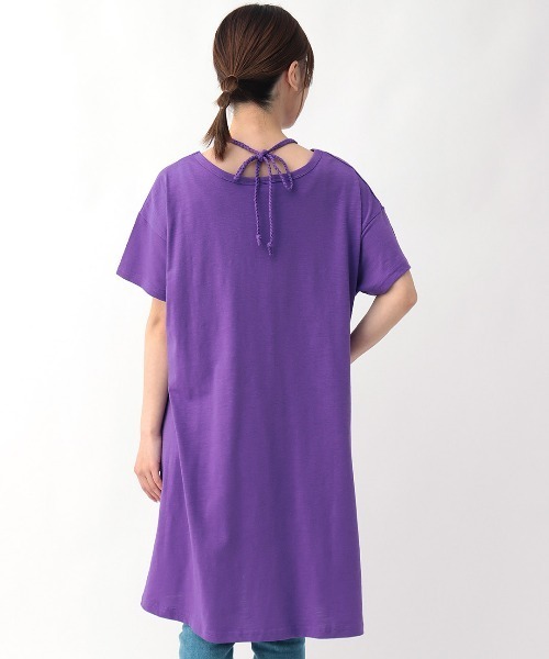 チチカカ（チチカカ）の「スラブ天竺ホルターワンピース（ワンピース・レディース・ブラック/パープル/オレンジ・FREE）」の12枚目の写真