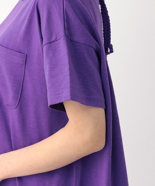 チチカカ（チチカカ）の「スラブ天竺ホルターワンピース（ワンピース・レディース・ブラック/パープル/オレンジ・FREE）」の16枚目の写真