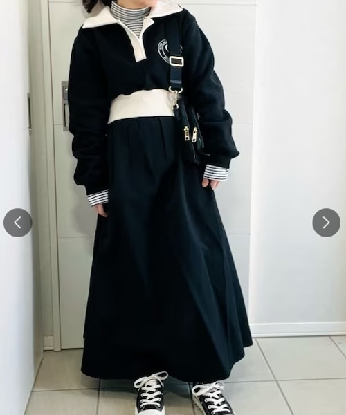 Cozy&Kitsch（コージーアンドキッチ）の「Cozy＆Kitsch カラークロップ裏起毛スウェット（スウェット・レディース・ホワイト系その他/ブラック・FREE）」の19枚目の写真