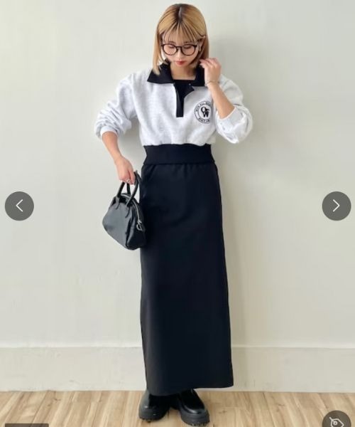 Cozy&Kitsch（コージーアンドキッチ）の「Cozy＆Kitsch カラークロップ裏起毛スウェット（スウェット・レディース・ホワイト系その他/ブラック・FREE）」の17枚目の写真