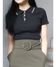 MURUA | ヘムラインニットポロシャツ(ポロシャツ)