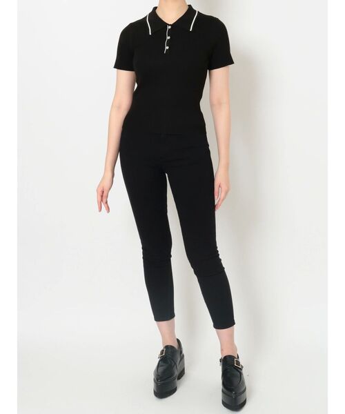 MURUA（ムルーア）の「ヘムラインニットポロシャツ（ポロシャツ・レディース・ブラック/オレンジ・FREE）」の20枚目の写真