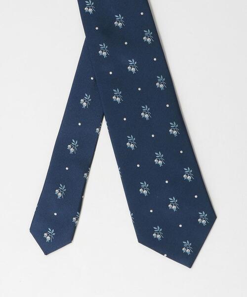 green label relaxing(グリーンレーベルリラクシング)の「<Luigi & Sons>8.0cm 小紋1 ネクタイ(ネクタイ・メンズ・ネイビー/オリーブ・FREE)」の3枚目の写真