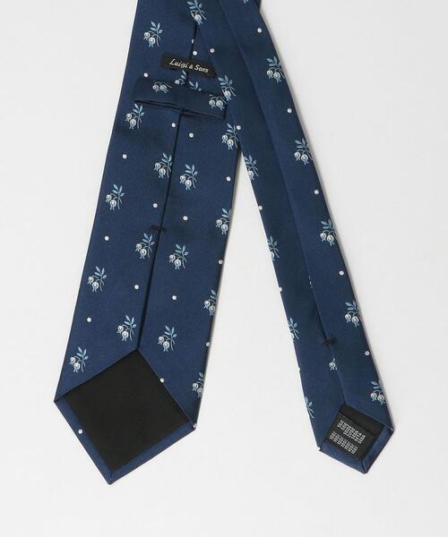 green label relaxing(グリーンレーベルリラクシング)の「<Luigi & Sons>8.0cm 小紋1 ネクタイ(ネクタイ・メンズ・ネイビー/オリーブ・FREE)」の4枚目の写真
