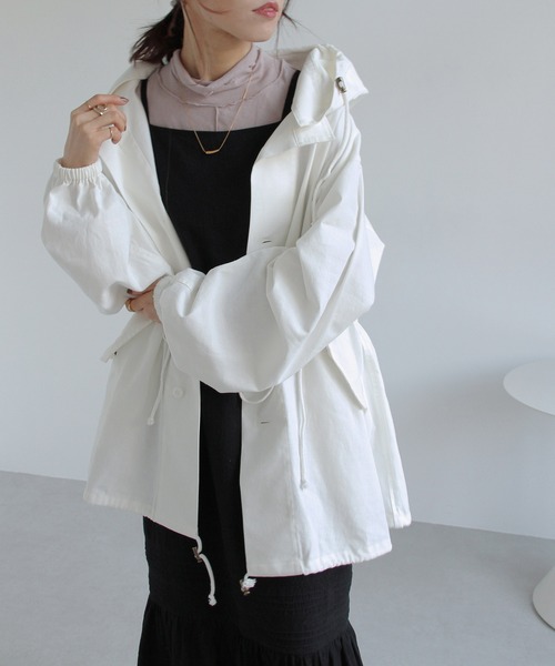 Crisp（クリスプ）の「オーバースノーパーカー（モッズコート・レディース・ブラック/ホワイト/ベージュ・FREE）」の12枚目の写真